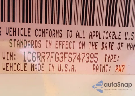 2015 Ram 1500 Tradesman from USA, damaged, VIN 1C6RR7FG3FS747395